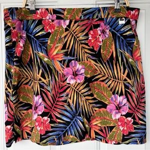 •Rafaella• Pull-On Tropical Print Skort - Size XXL